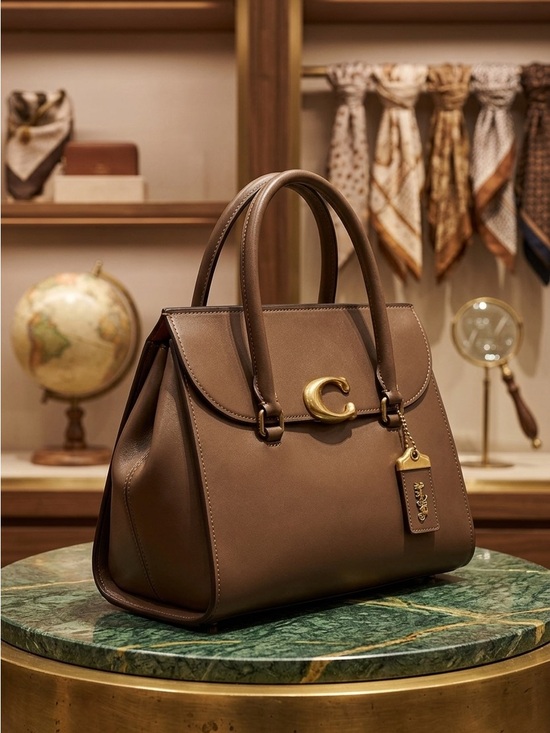 Coach Handbags - Coach Brown Leather Top-Handle Satchel with Gold 'C' Hardware